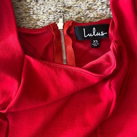 LULU'S Red Three-Quarter Sleeve Skater Dress NWOT - Picture 6 of 8